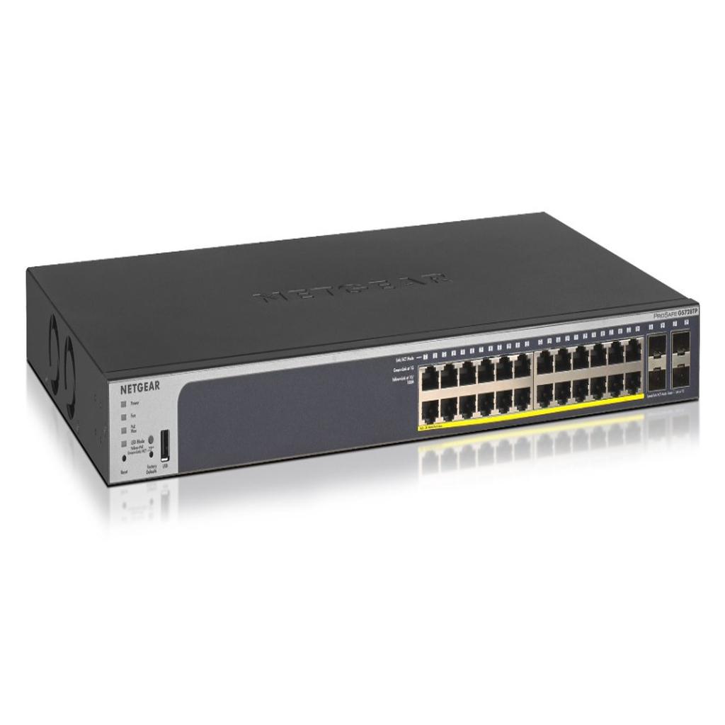 32935_E31B02DA-0B7E-6E1D-C4ADD3989BC70B36_b NetGear GS728TP-200EUS 24 Portlu 10/100/1000 Gigabit 4 dedicated SFP Port, 24 Port PoE (192W) - Görsel 1
