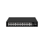 ttec 26300PG 24 Portlu, 10/100 Fast Ethernet, Tak Çalıştır Switch, 2 Gigabit Uplink, 24 Port PoE+ (300W) (TSS)