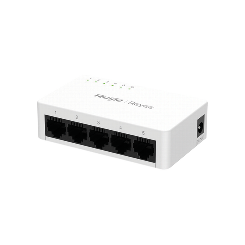 64525_RG-ES05G-L_b Reyee RG-ES05G-L 5 Portlu, 10/100/1000 Gigabit, Tak Çalıştır Switch, Plastik Kasa - Görsel 1