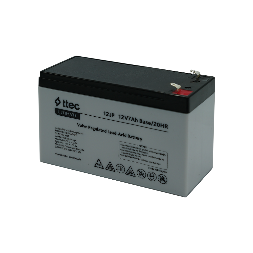 66931_12JP_12V_7Ah_Base_b ttec 12JP 12V 7Ah BASE Bakımsız Kuru Akü (TSS) - Görsel 1